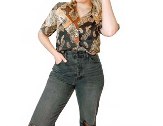 Olivaceous Marley Button Down Shirt In Brown/black