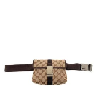 Gucci Pre-owned Canvas Belt Bag - Dames - Pre-owned - Beige - Maat: ONE Size Leer