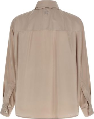 Loewe Silk Draped Shirt - Beige
