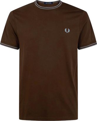 Fred Perry Katoenen T-shirt - Bruin