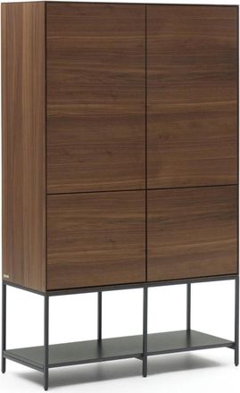 K Home Design Highboard Valencia 97.5 x 160 cm - Nussbaum/Schwarz