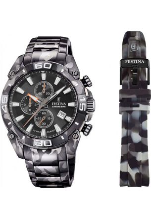 Festina F20710-1 Mens Chrono Bike Watch and Strap Gift Set - Black - One Size