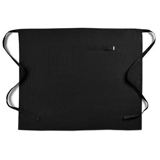 Solino Home Linen Apron - Linen Midi Bistro Apron in Black at Nordstrom, Size X-Large