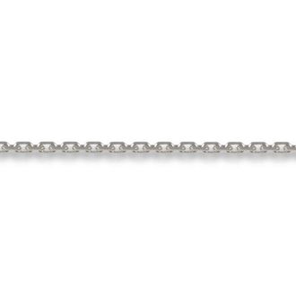 Jewelco London 9ct White Gold Trace Cable Link Pendant Chain Necklace 1.2mm in Silver | Size: 16 inches