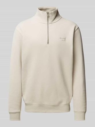 Superdry Troyer mit Label-Stitching Modell Essential in Offwhite, Gr&ouml;&szlig;e XL
