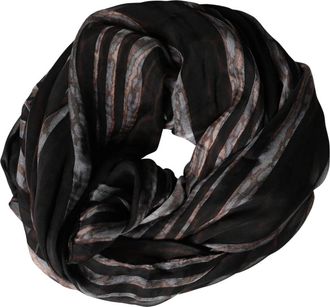 Dolce & Gabbana Strepen Zijden Sjaal Stola - Dames - Zijden sjaals - Zwart - ONE Size - Accessoires