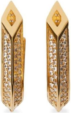 Burberry Hollow Spike pav&eacute; earrings - women - Cubic Zirconia/Gold Plated Silver - One Size