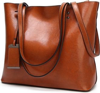 Generic Extra Large Purse and Handbag for Women Top Handle Shoulder Bag Fashion Leather Crossbody Tote Bags with Zipper (Yellow)