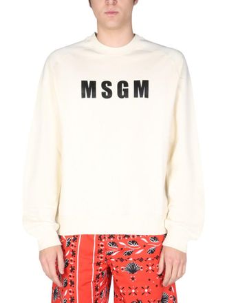 Msgm Off White Logo Sweatshirts