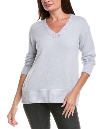 The Cashmere Project The Cashmere Project Oversized Plush V-Neck Cashmere Sweater