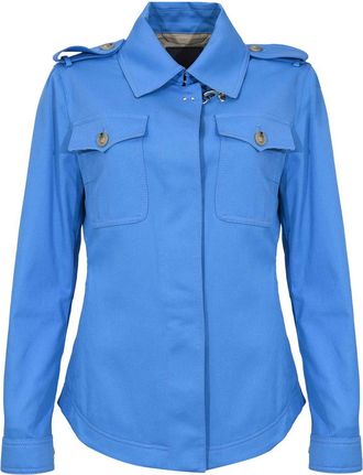 Fay Light Blue Cotton Drill Shirt Jacket