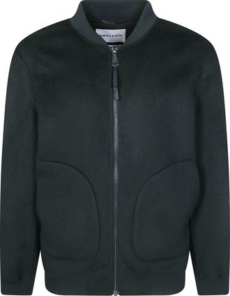 Amaranto Minimalist Ribbed Bomber Jacket