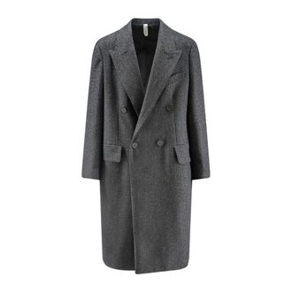 Hev&ograve; Cappotto Doppiopetto con Bavero a Punta - - Coats - Uomo - Grigio - XL