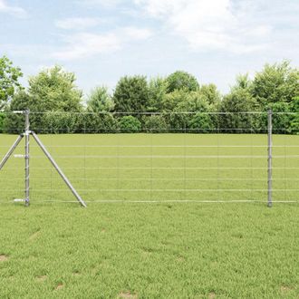 Berkfield Home Field Fence 0.8x100 m Galvanised Steel in Silver