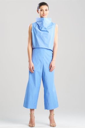 Natori Techno Poplin Cropped Pants With Embroidery in Blue Iris at Nordstrom, Size X-Large