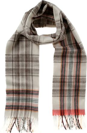 Begg x Co Sciarpa a quadri con frange - Marrone
