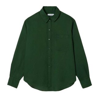 Lacoste Oversized shirt van lyocell voor dames (Groen)