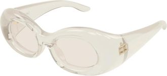 Saint Laurent Ovale Zonnebril - Dames - Accessoires - Grijs - Maat: 54 MM Nylon