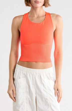 Free People Carpe Diem Racerback Crop Jersey & Rib Camisole in Coral at Nordstrom Rack, Size X-Small