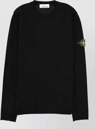 Stone Island crew neck long sleeve cotton t shirt
