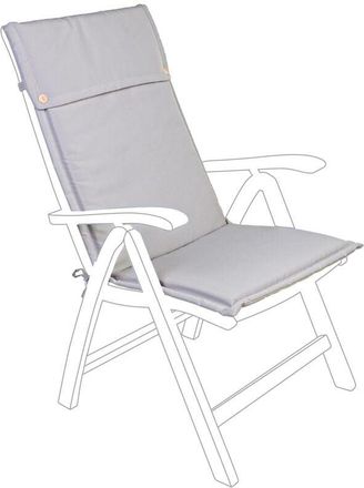 BIZZOTTO Cuscino per sedia a sdraio Alto con schienale alto idrorepellente per interno ed esterno -Tortora / Kit da 4 Pezzi / Poliestere