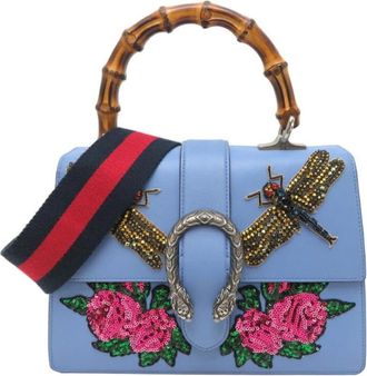 Gucci Pre-owned Handbags, female, Blue, Size: ONE SIZE Pre-owned Top Handle Bag with Shoulder Strap