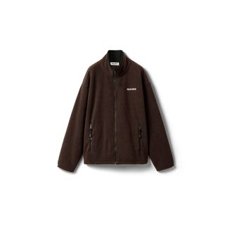 Miu Miu Fleece Zipper Jacket, Woman, Ebony, Size XL