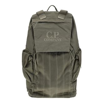 C.P. Company C.p. Company - Herringbone Mixed Rugzak - unisex - Tassen - Groen - Maat: ONE Size Zijde