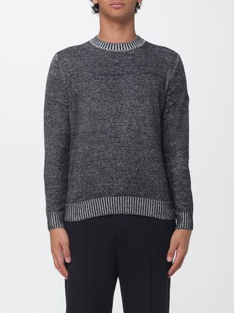 H&egrave;SKIMO Maglia girocollo in poliestere slim fit con bordi a costine e logo applicato