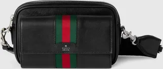 Gucci Web Trademark Mini Bag, Black, Leather