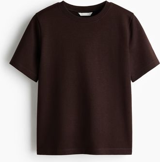 H&M T-Shirt aus Interlock-Jersey - Brown