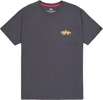 Alpha Industries T-Shirt ALPHA INDUSTRIES Puff Print Logo Backprint T-Shirt, Herren, Gr. XL, grau (vintage grau), Obermaterial: 100% Baumwolle, Shirts T-Shirt