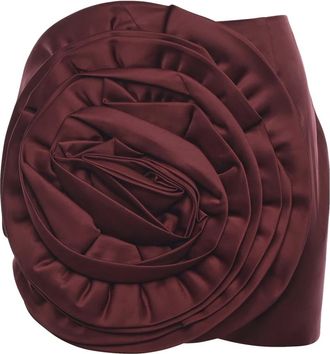 Rotate Rotate Birger Christensen, Rokken, Dames, Rood, M, Satijn, Satijnen Rok met Grote Bloem