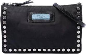 Prada Pre-owned Etiquette Crossbody Bag - Dames - Vintage Schoudertas - Zwart - ONE Size - Leer - Vintage