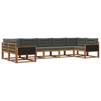 vidaXL Conjunto De Sof&aacute;s De Exterior 7 Pcs Natural Y Antracita Vidaxl