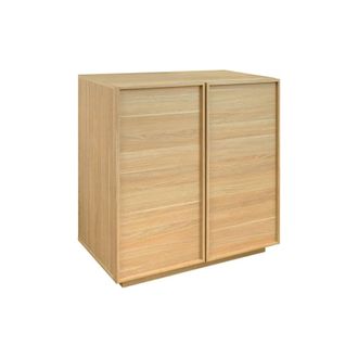 Sweeek Aparador con 2 puertas efecto madera, 80cm, natural