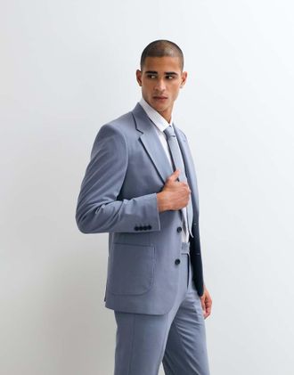 Asos FlexMax - Giacca da abito slim fit blu