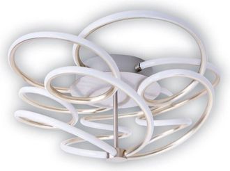 Näve Naeve RIZADO Lámpara de techo LED semiempotrada integrada y regulable, acero inoxidable, 2797 K