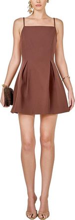 endless rose Pleated Flared Minidress in Brown at Nordstrom, Size X-Small
