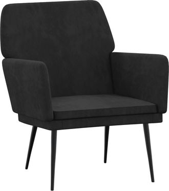 vidaXL Sill&oacute;n De Terciopelo Negro 62x79x79 Cm Vidaxl