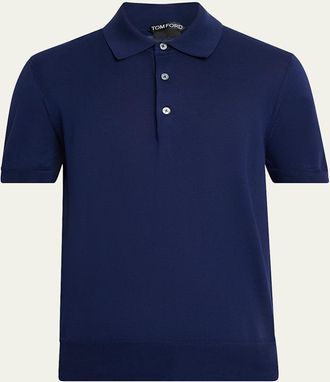 Tom Ford Mens Classic-Fit Cotton Knit Polo Shirt