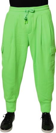 Dolce & Gabbana Neon Green Cargo Jogger Men Sweatpants Pants Polyester