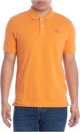 La Martina Klassiek Poloshirt met Korte Mouwen - Heren - Polos - Oranje - L - Tops