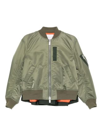 sacai zip pocket bomber jacket - Green