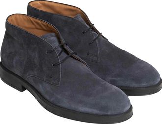 Tod's Polacco - Heren - Veterlaarzen - Blauw - 41 1/2 EU - Leer - Schoenen