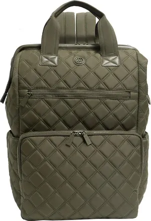 Joan & David Collection Diamond Quilted Puffer Nylon Square Laptop Backpack