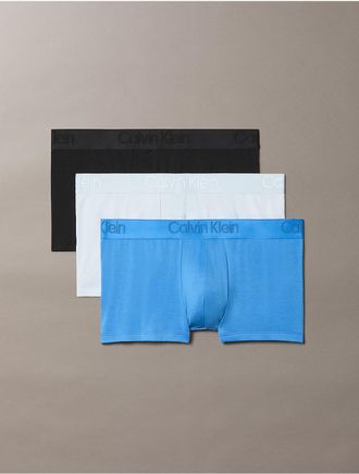 Calvin Klein Mens CK Black 3-Pack Low Rise Trunk - Multi - XL