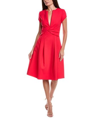 Oscar De La Renta Oscar De La Renta Twisted Front Midi Dress