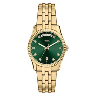 Fossil Scarlette Quartz Crystal Green Dial Watch ES5460