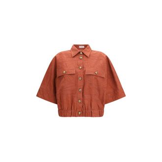 Brunello Cucinelli Orange Cotton Womens Coat